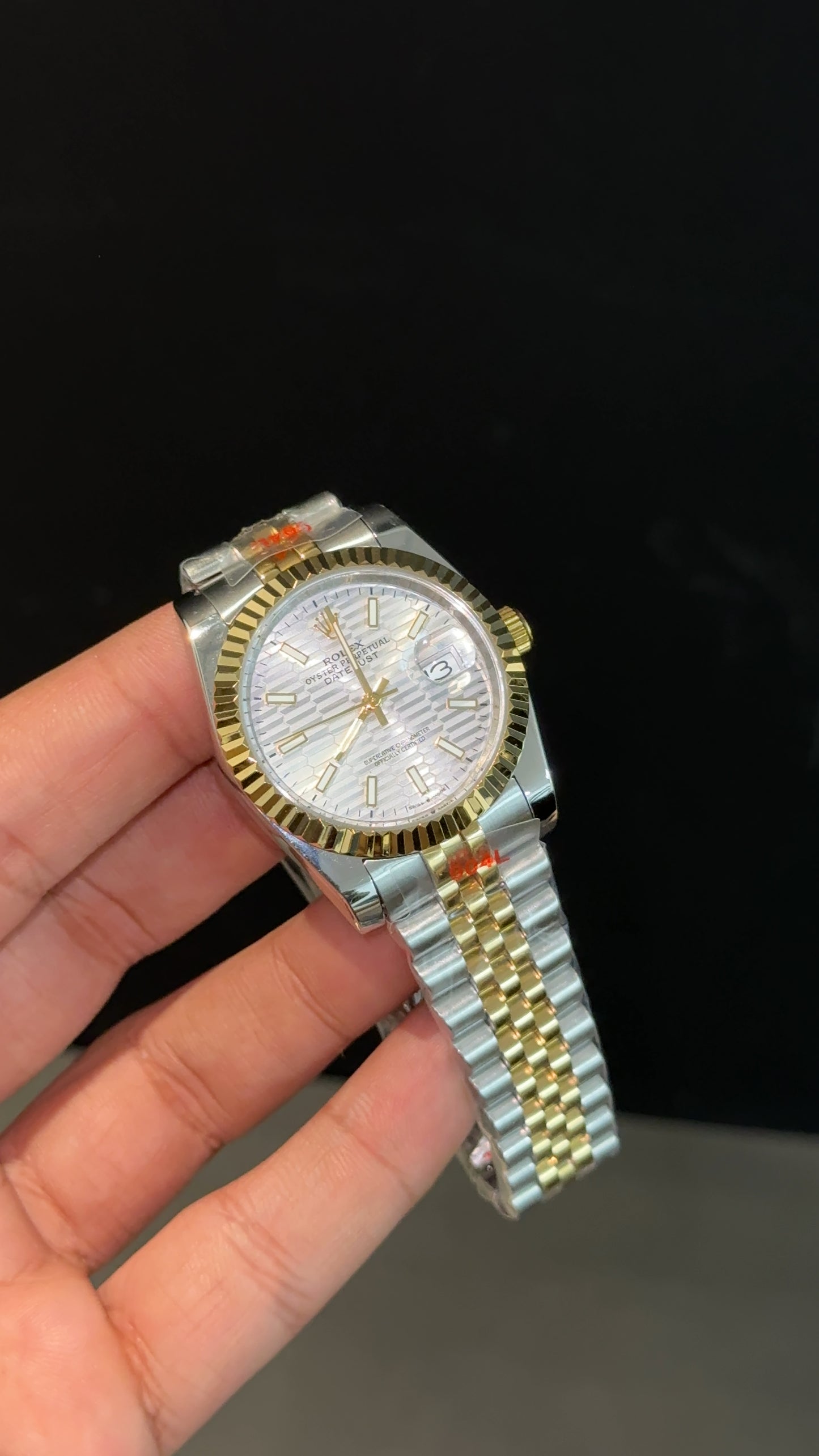 DateJust | 36mm | Gold Two Tone | Greish Texture Dial