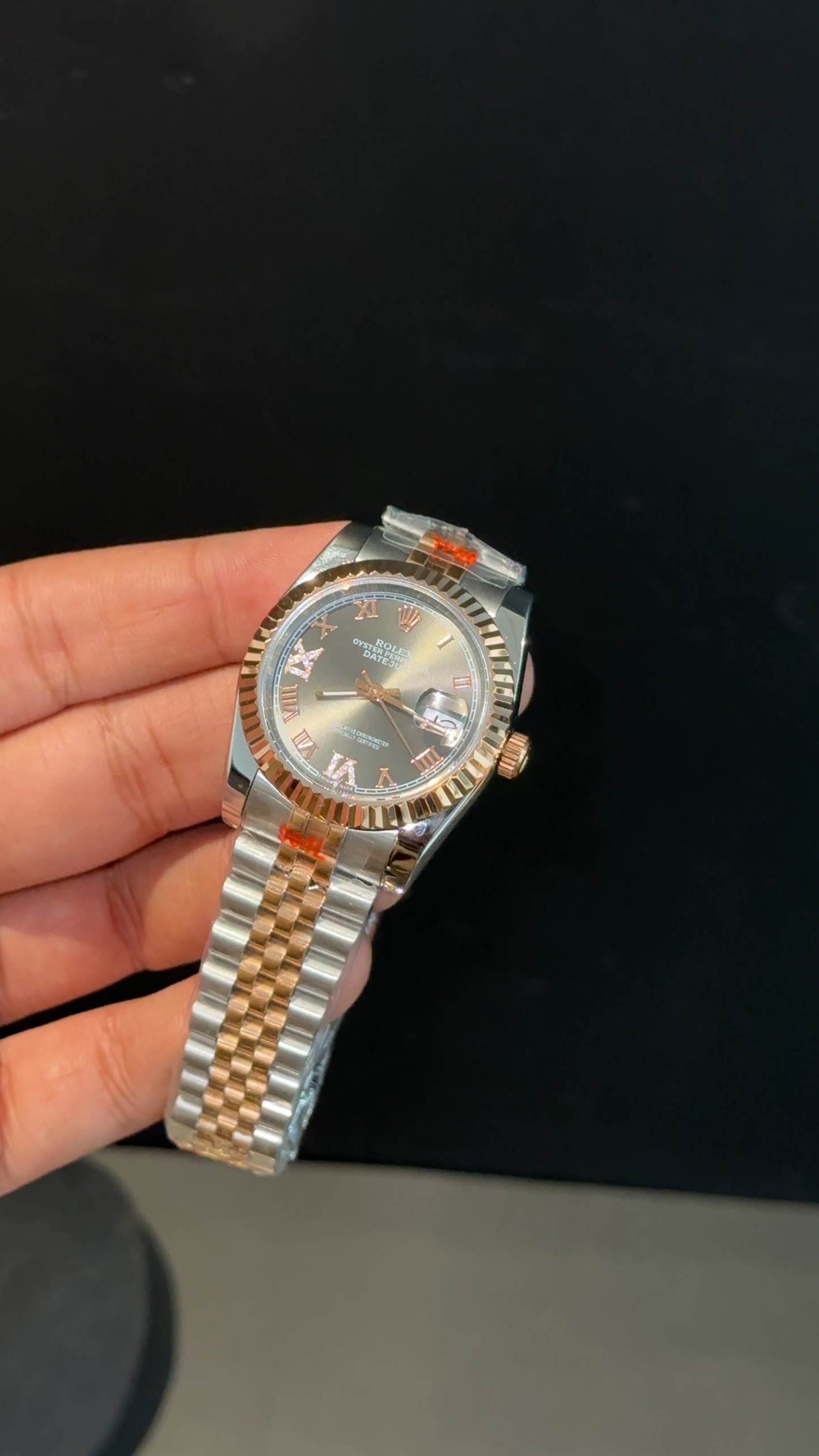 DateJust | 36mm | Rose Two Tone | Black Roman Dial