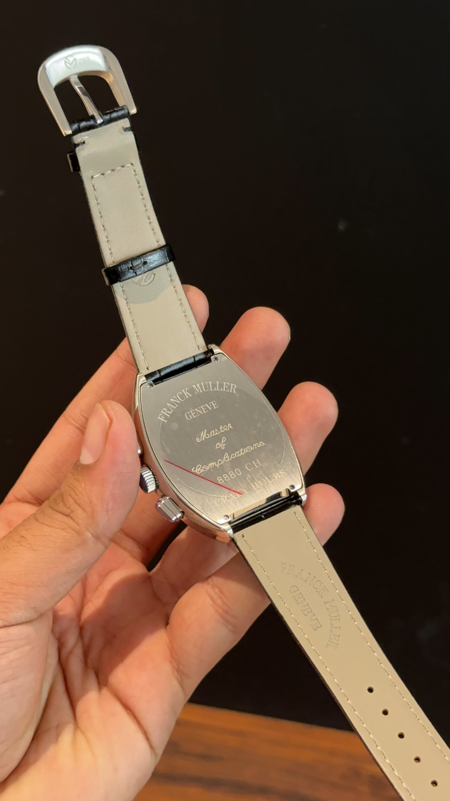 Franck muller | Black Leather Strap | White Chrono Dial