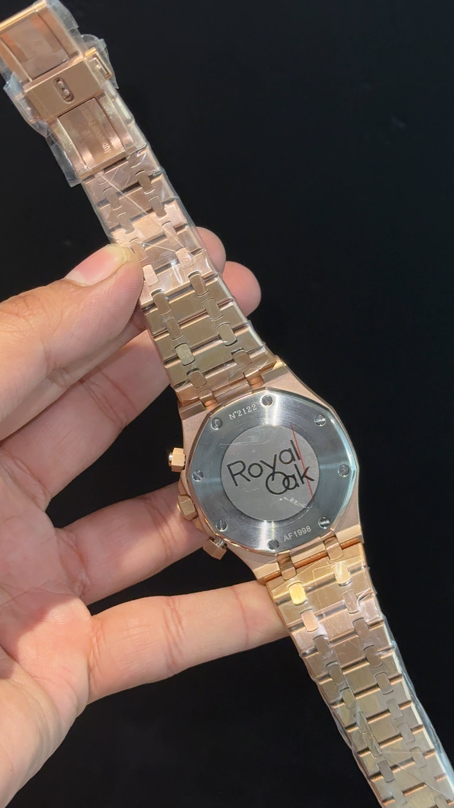 AP | Chrono | Rose Chain | Black Plain Dial - twentyfour
