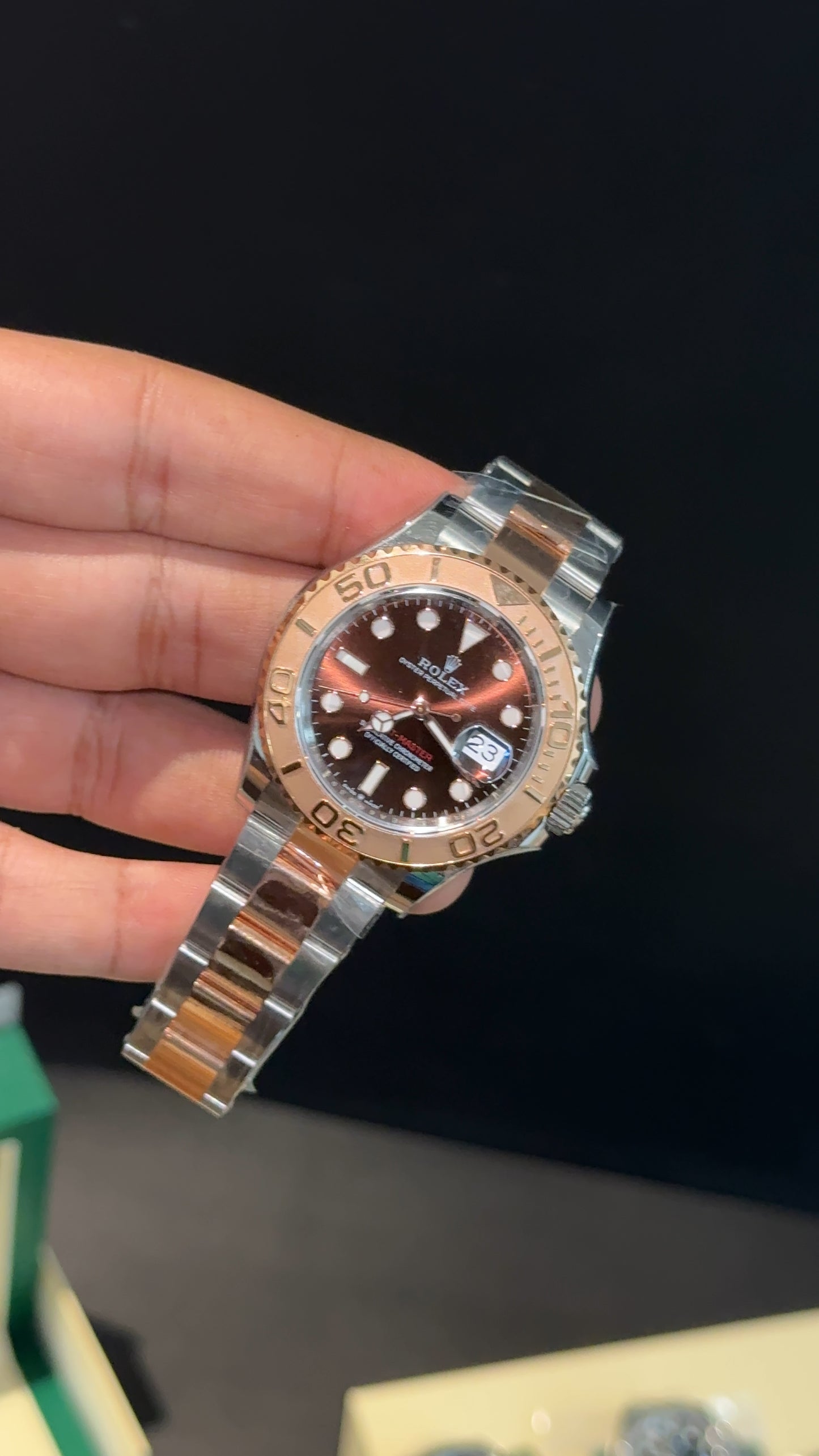 Premium Yatch Master | Rose Two Tone Chain | Rose Bezel | Choco Brown Dial