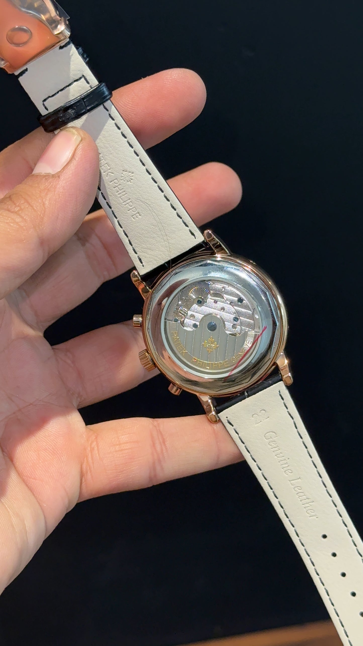 Patek Century | Auto | Rose Case | Green Index Dial | Black Leather strap