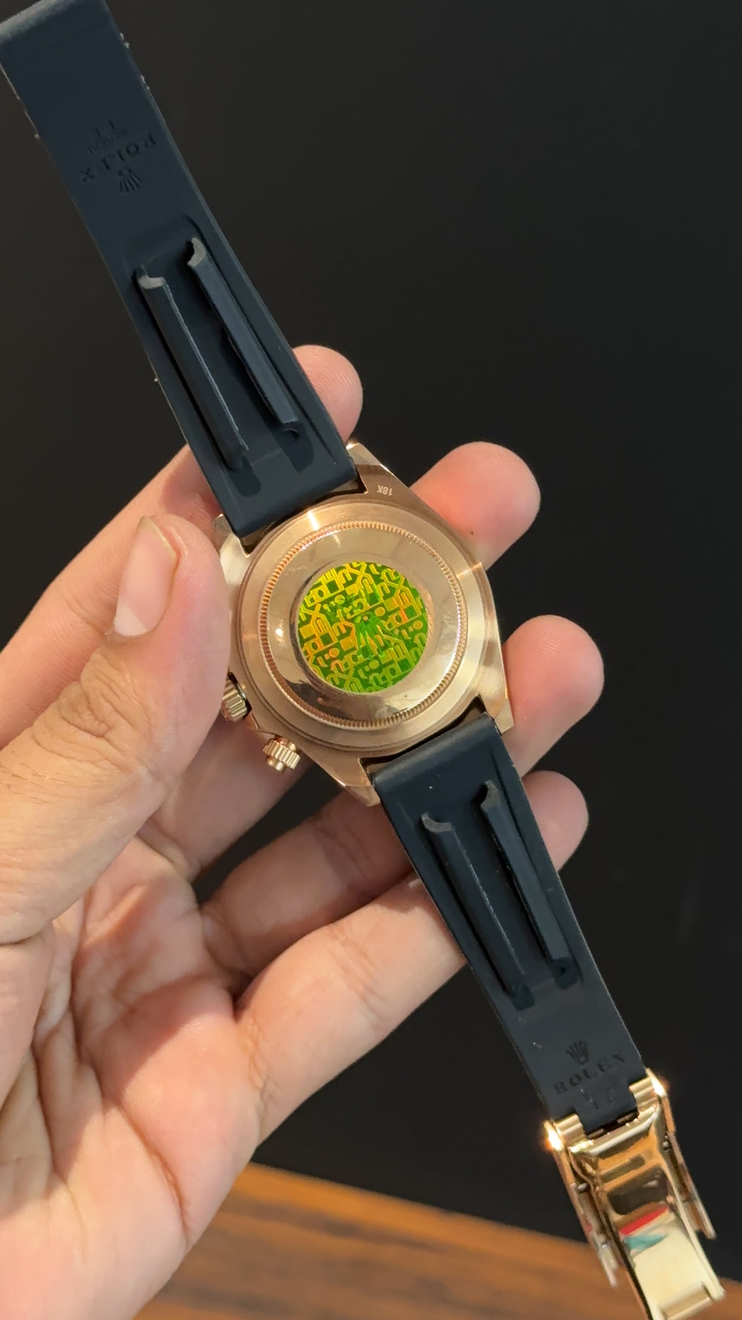 Daytona | Rose | Pvc Strap | Rose Chrono | Black Dial