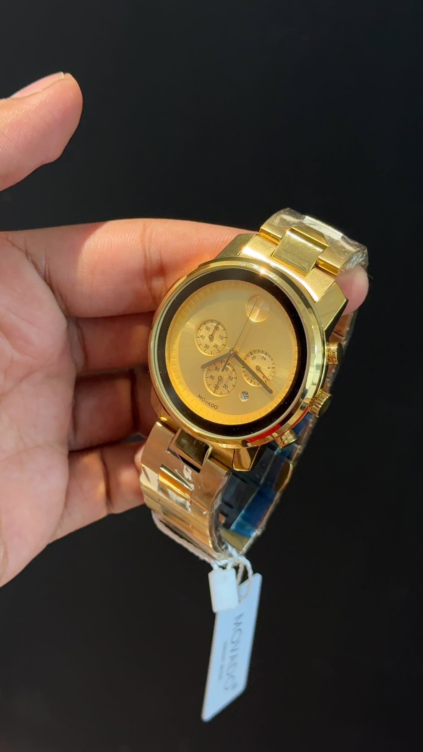 Movado | Gold Chain | Chrono | Gold Dial