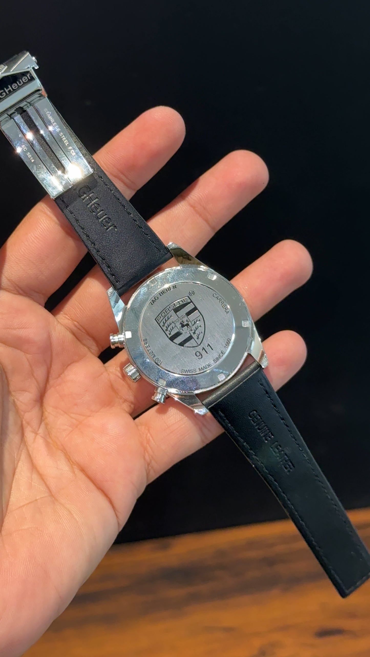 Tag Carrera | Black Strap | Silver Bezel | Red Chrono Niddles | White Dial