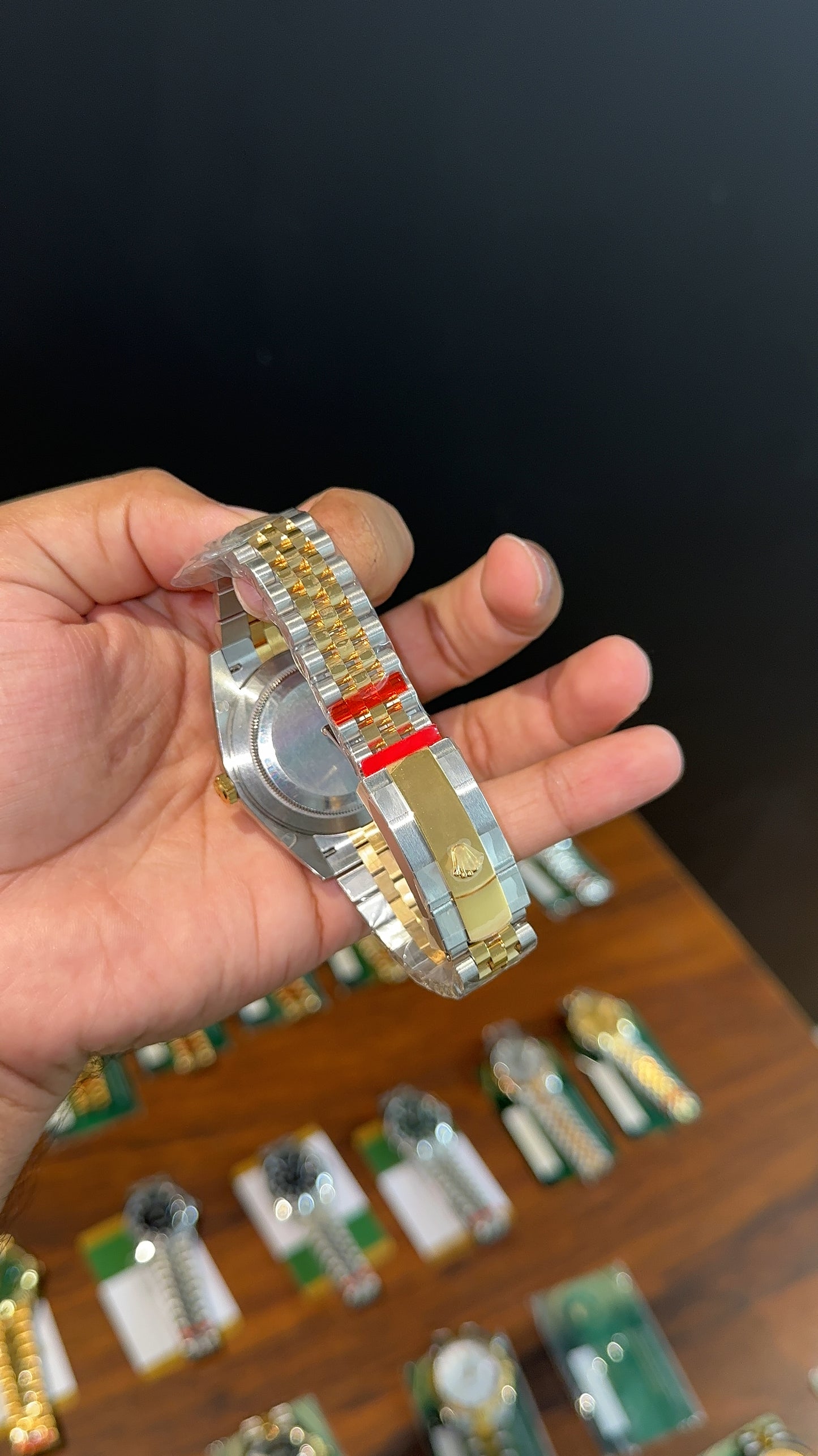 Premium Datejust | 40mm | Gold Two Tone Chain | Gold Diamond Dial