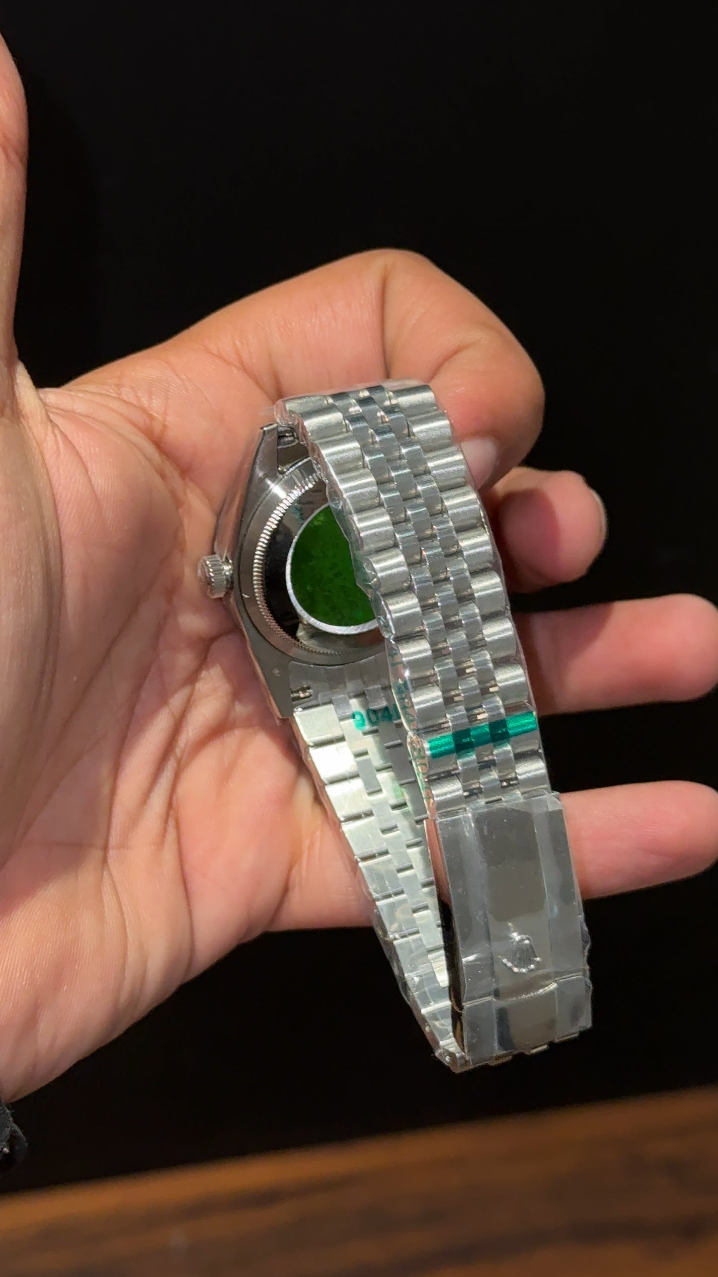 DateJust | 36mm | Silver Chain | Green Roman Grey Dial