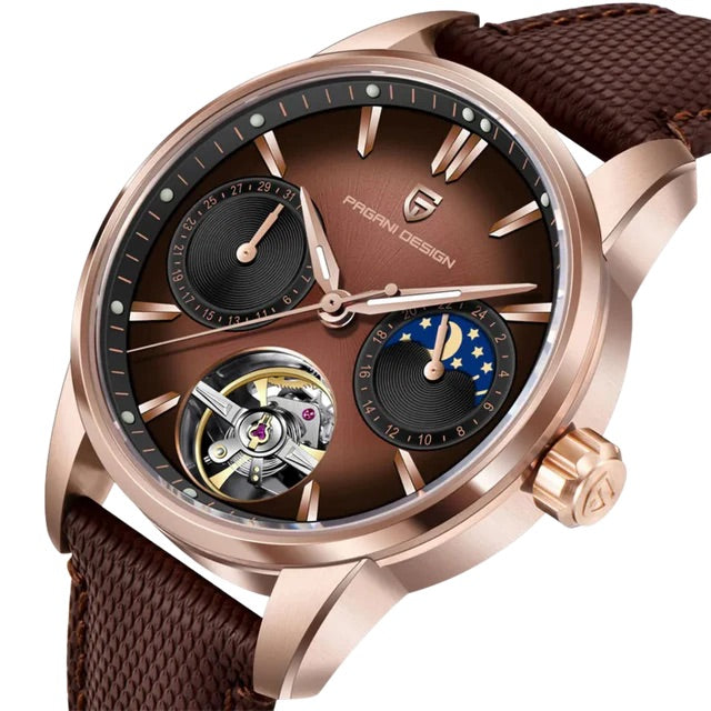Pagani Design PD-YS021 | Rose Gold Brown Strap