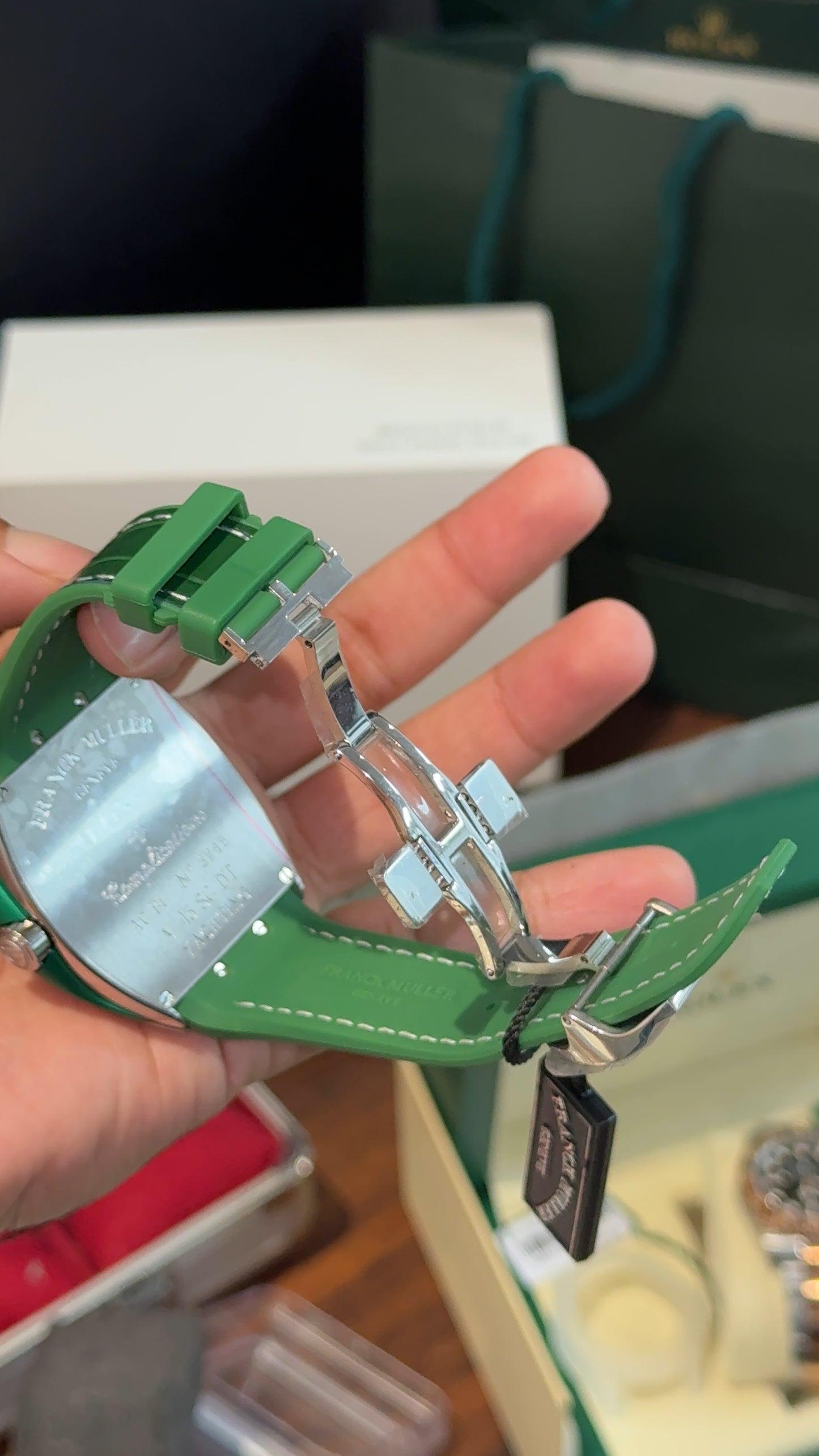 Premium Franck Muller | Leather | Silicone Strap | Green Dial