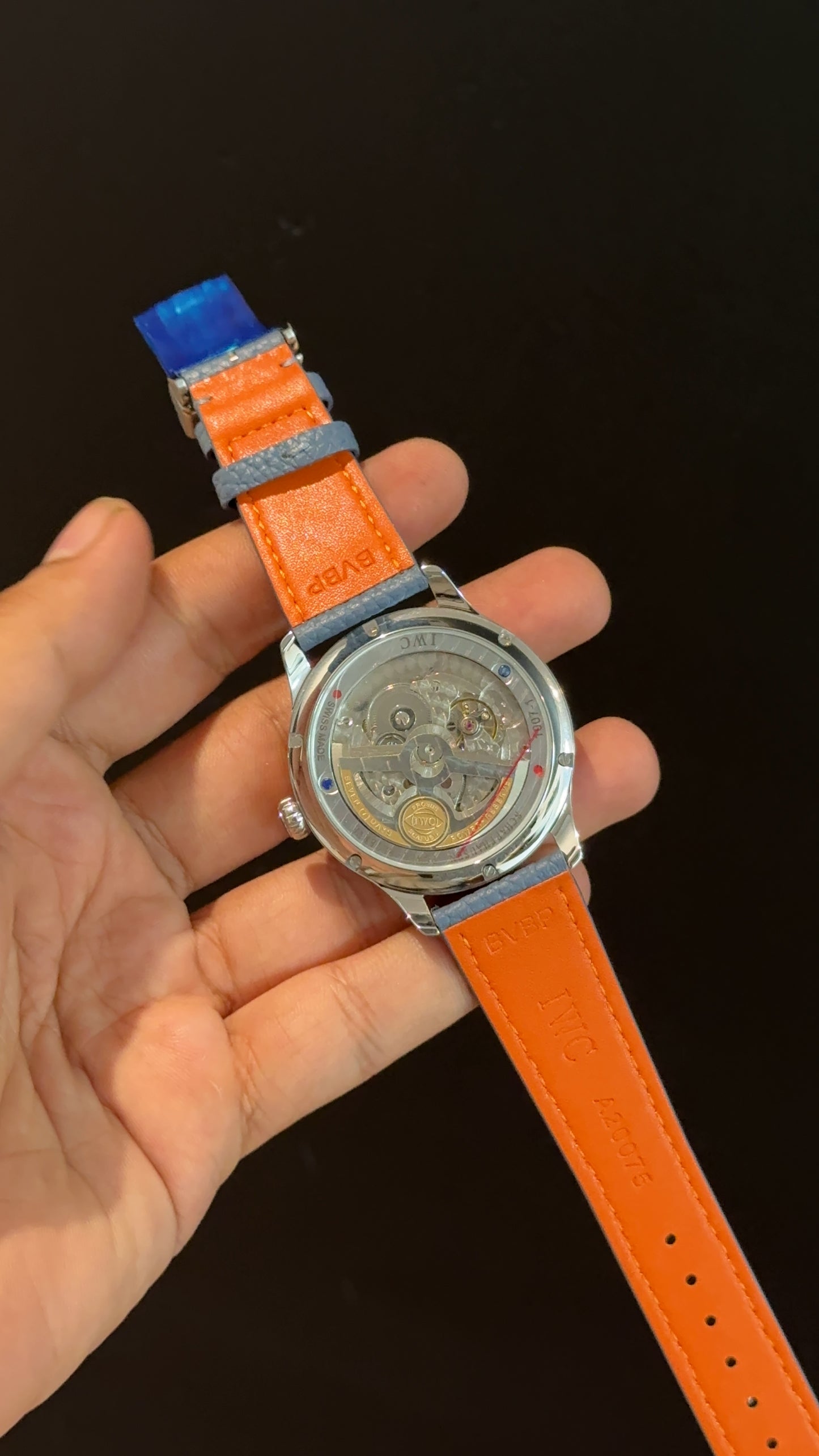 IWC | Denim Blue Strap | Silver Case | Chrono | Denim Blue Dial