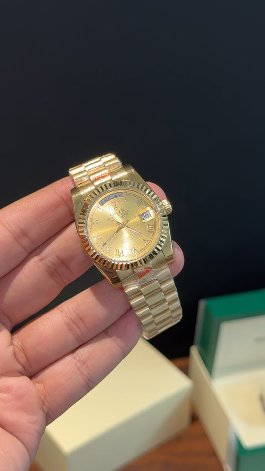 DayDate | 36mm | Gold Chain | Yellow Gold Index Dial