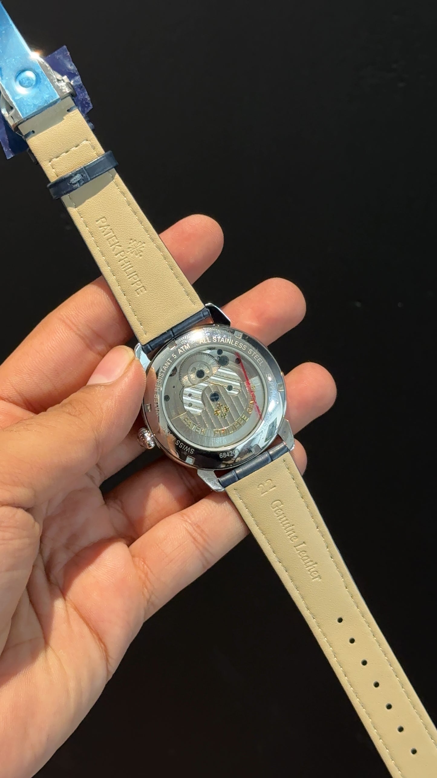 PP Auto | Silver | Pendulum | Blue Leather Strap | Tiffany Index Dial