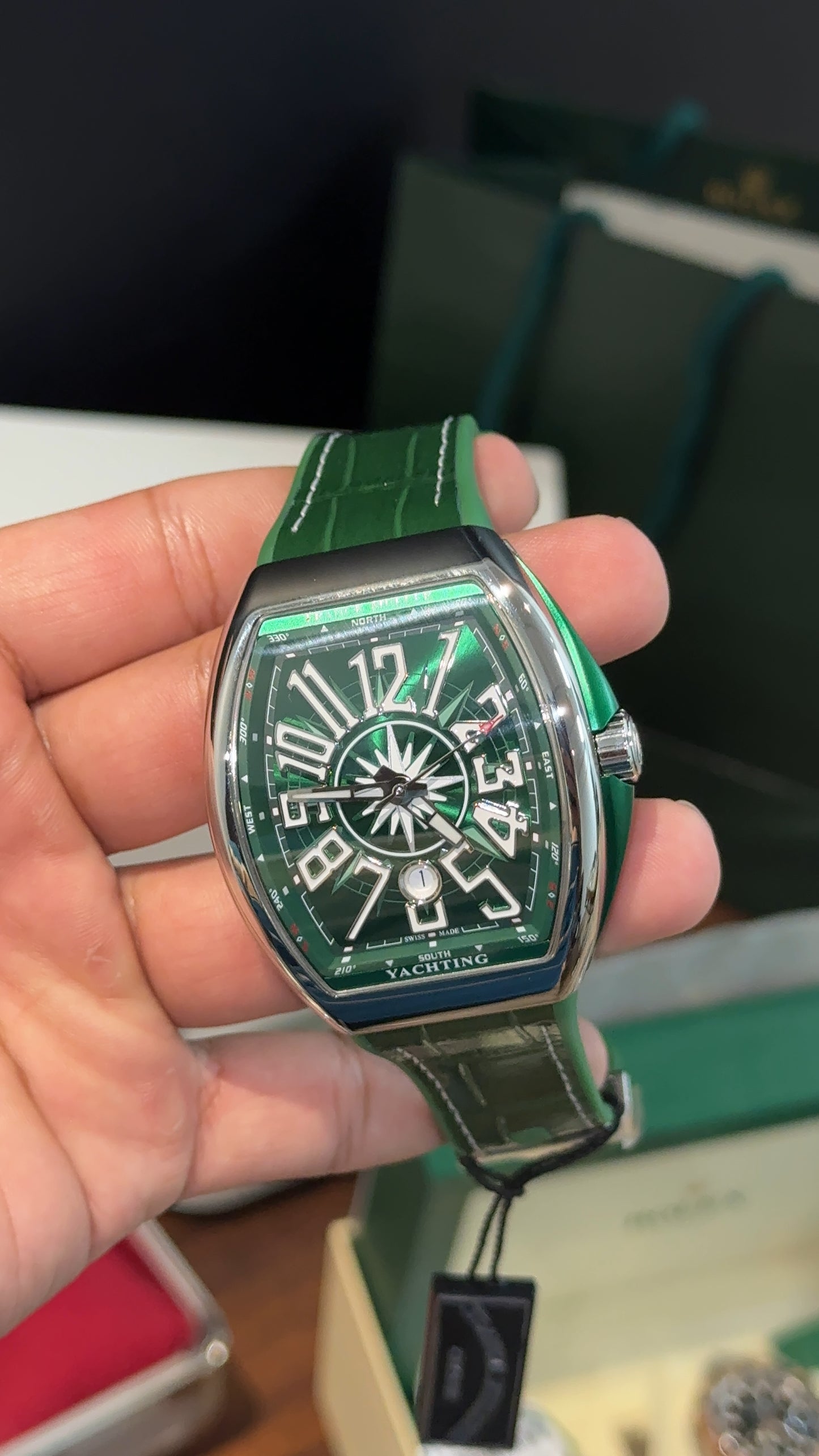 Premium Franck Muller | Leather | Silicone Strap | Green Dial