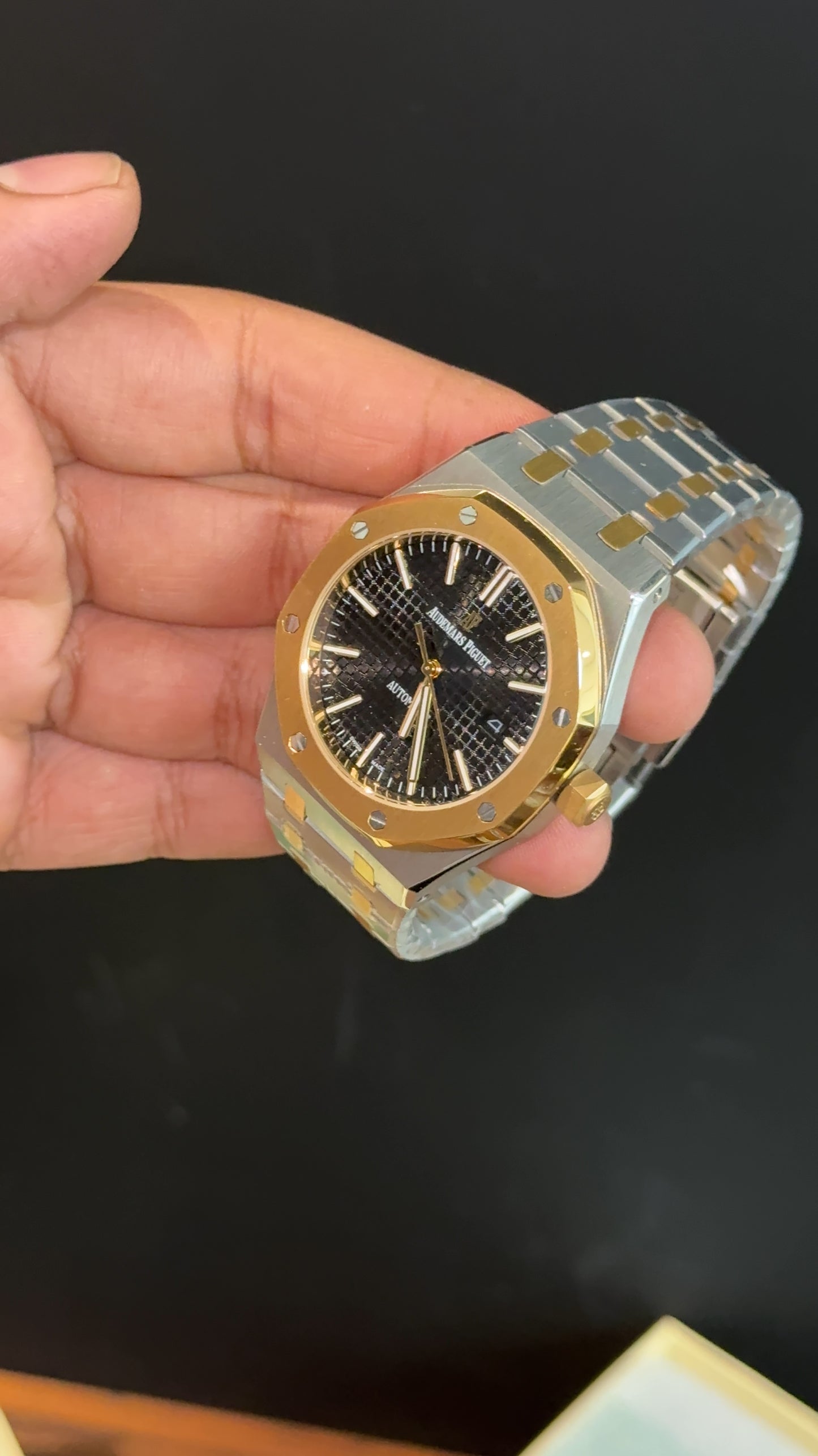 AP | Auto | Gold Two Tone | Black Box Dial
