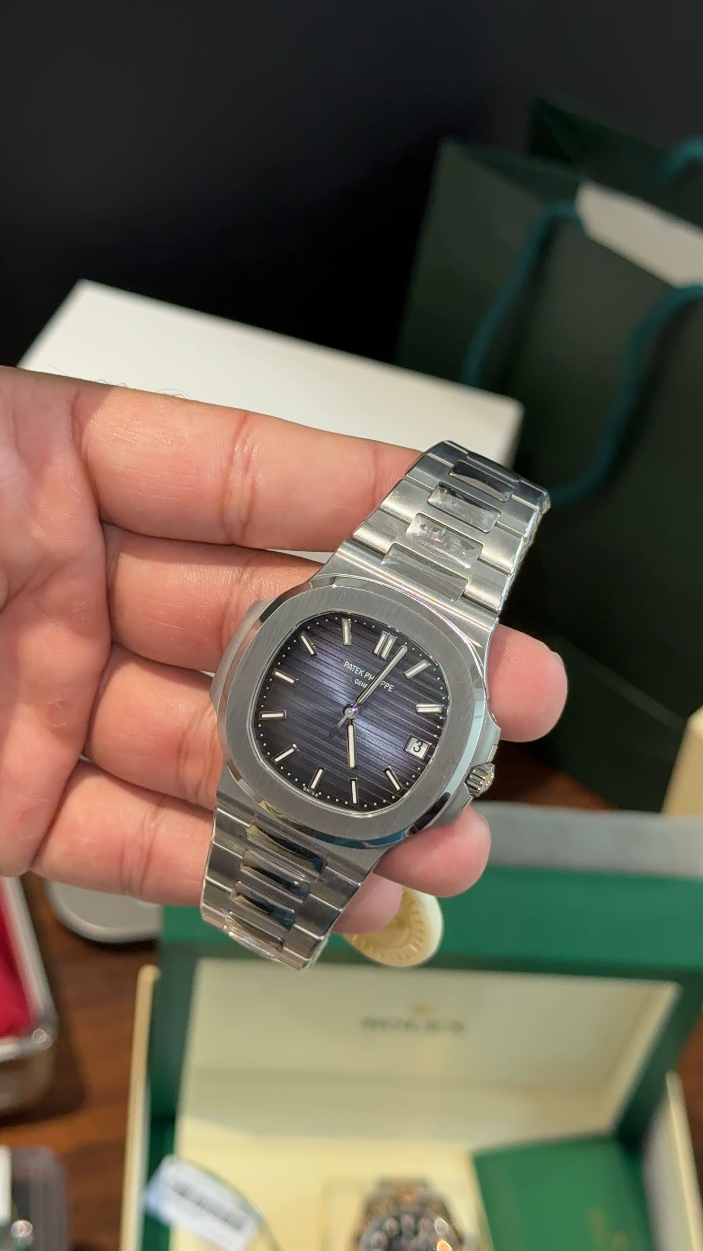 Premium Patek | Auto | Silver Chain | Blue Dial