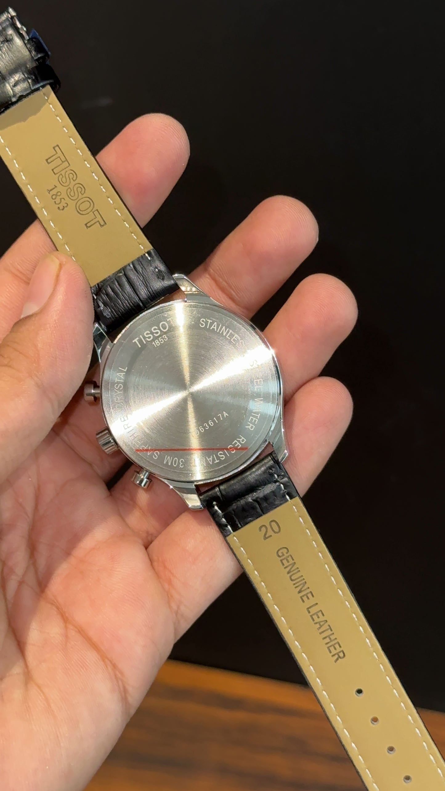 Tissot | 3 Chrono | Black Leather Strap | Black Dial