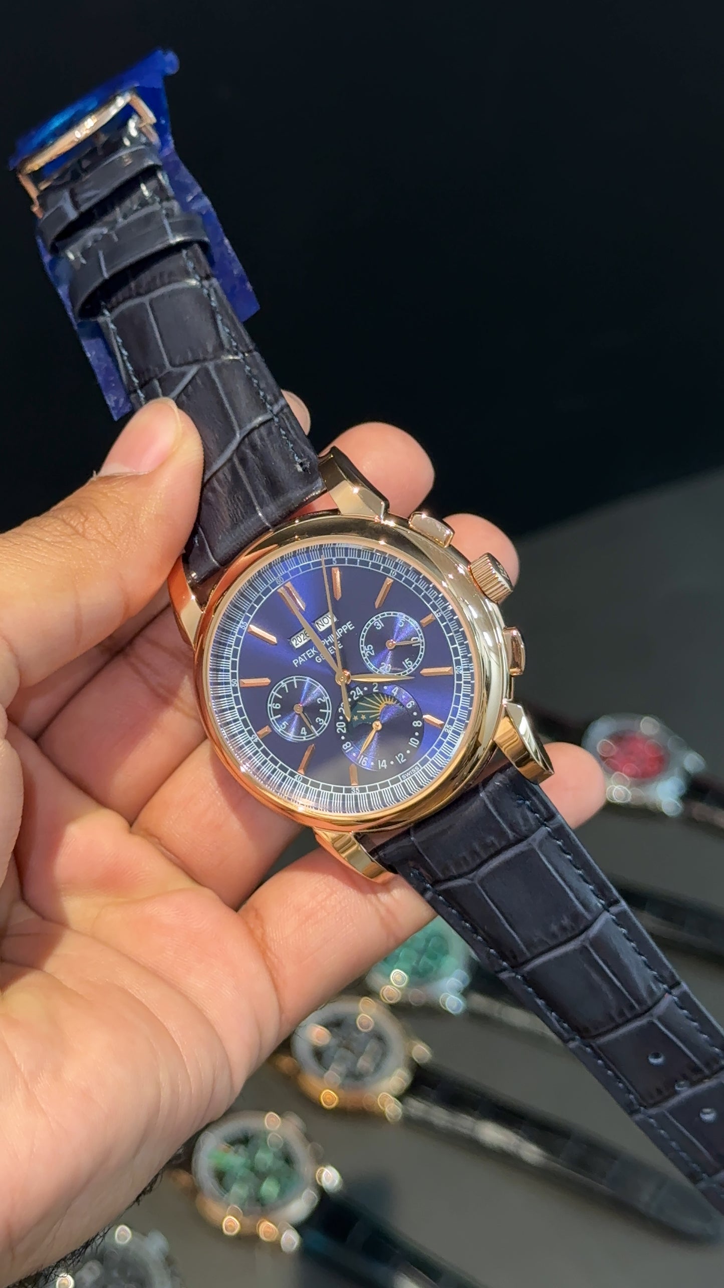 Patek Century | Auto | Purplish Index Dial | Dark Blue leather strap