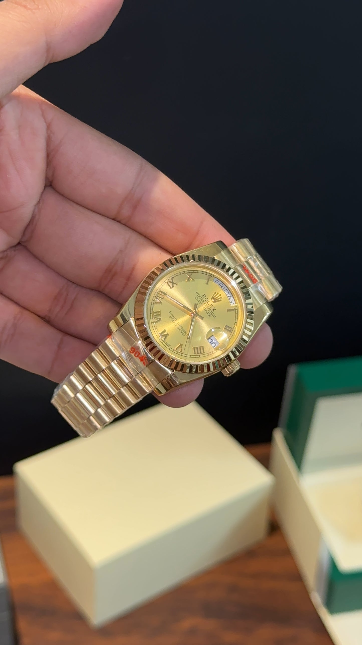 DayDate | 36mm | Gold Chain | Yellow Gold Index Dial