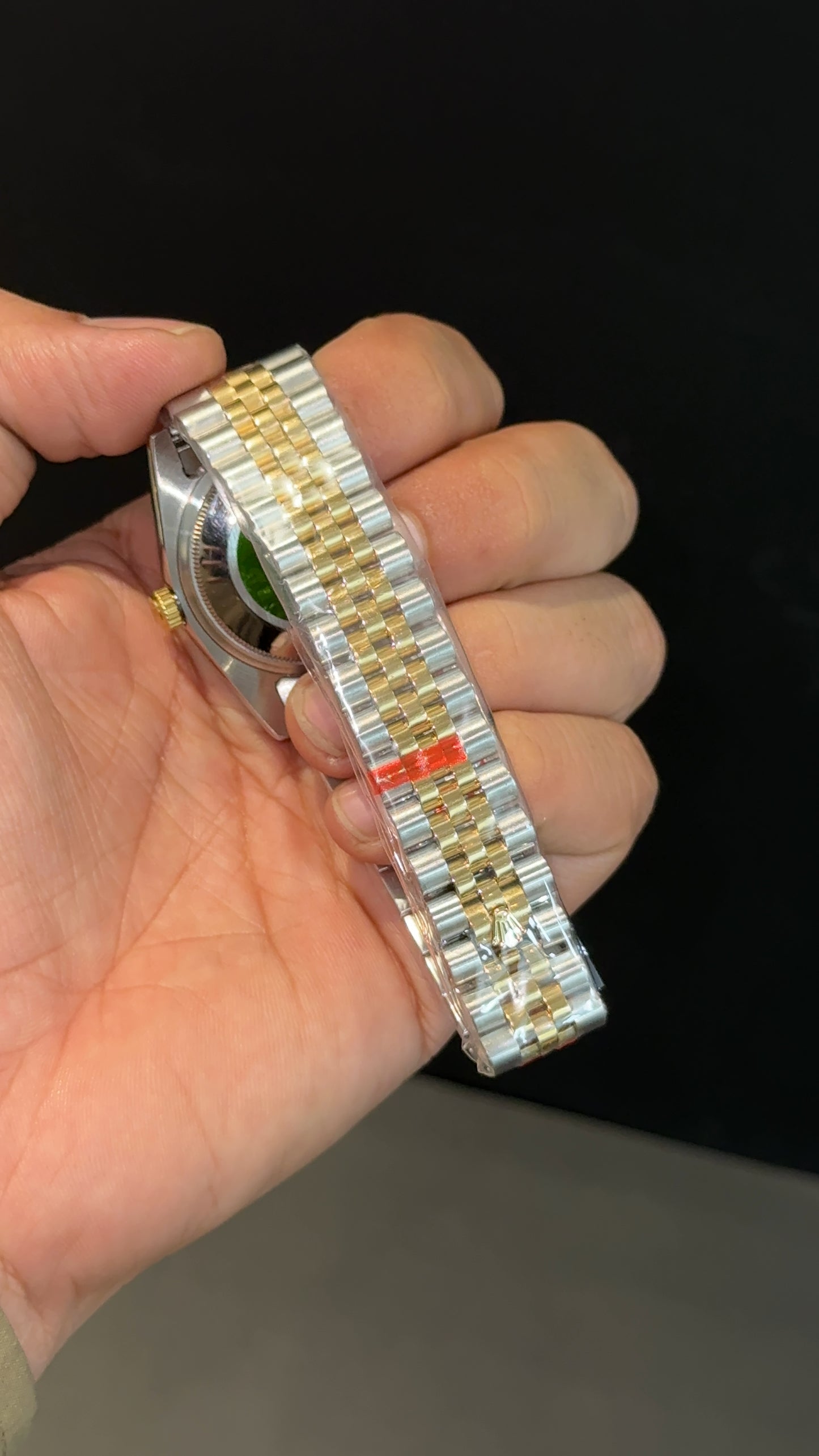 DateJust | 36mm | Gold Two Tone | Green Roman Grey Dial