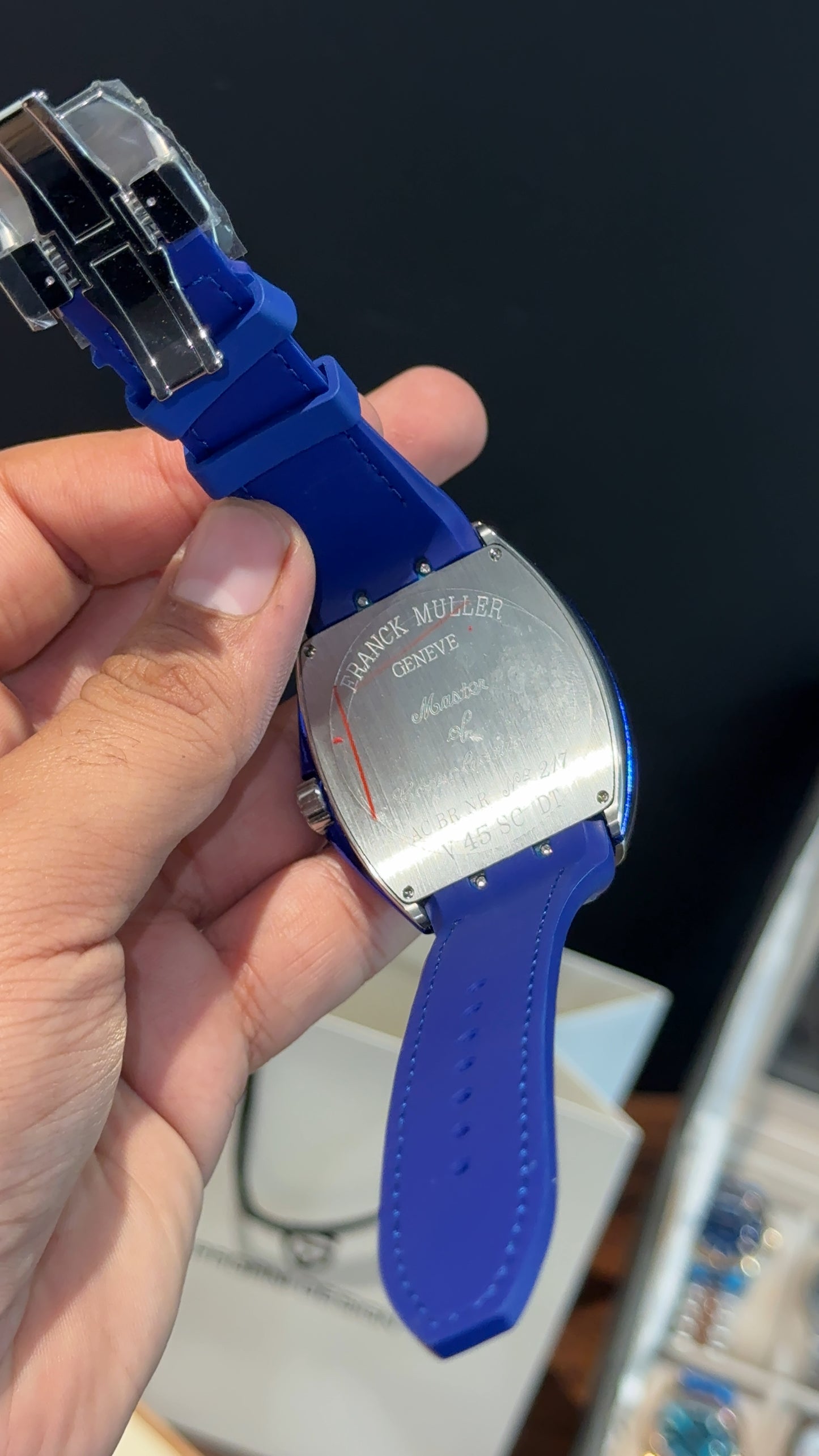 Premium Franck Muller | Vanguard Edition | Blue Leather Strap | Blue Dial