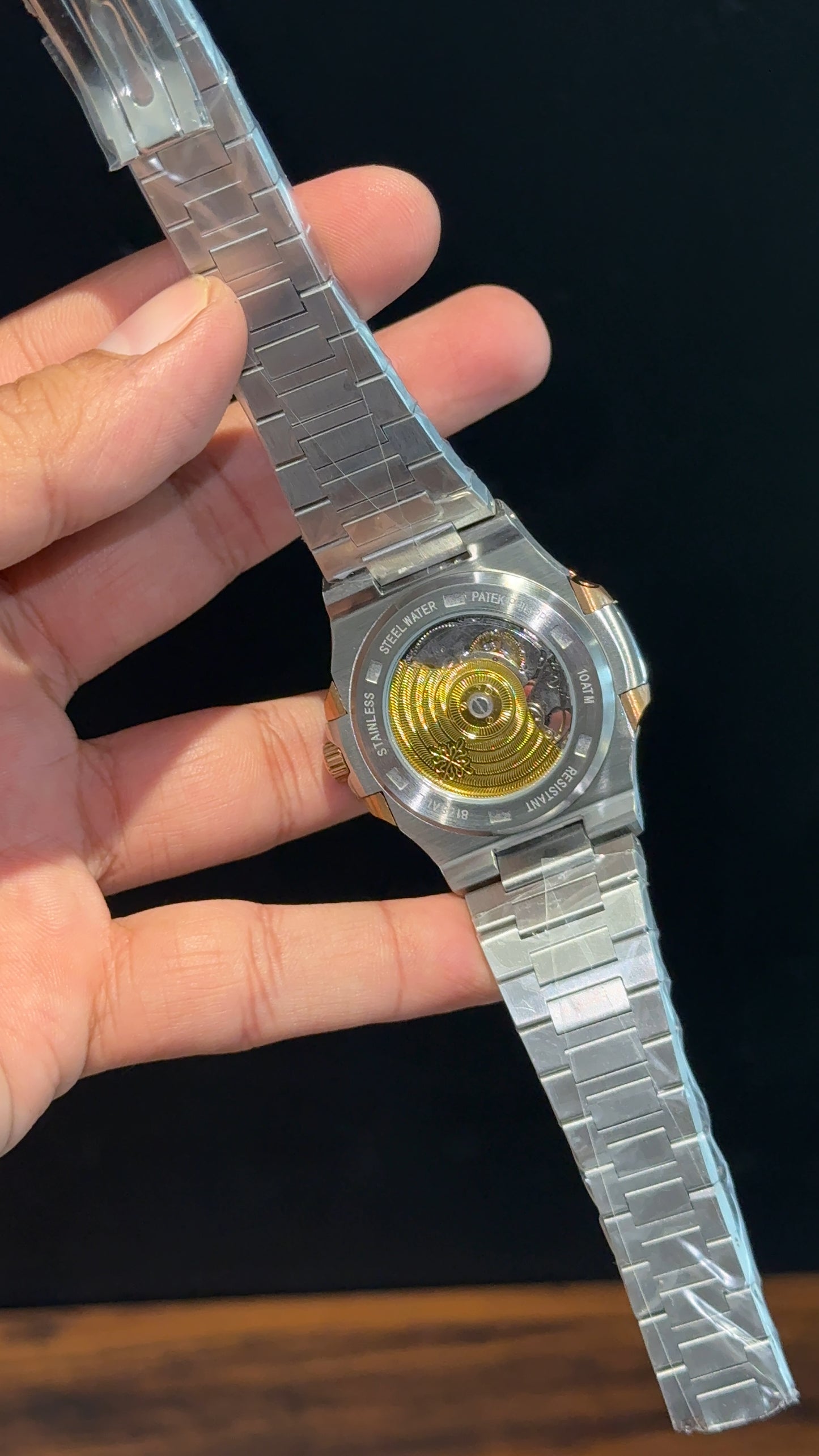 PP Auto | Rose Two Tone | Open Heart Edition | Black Dial