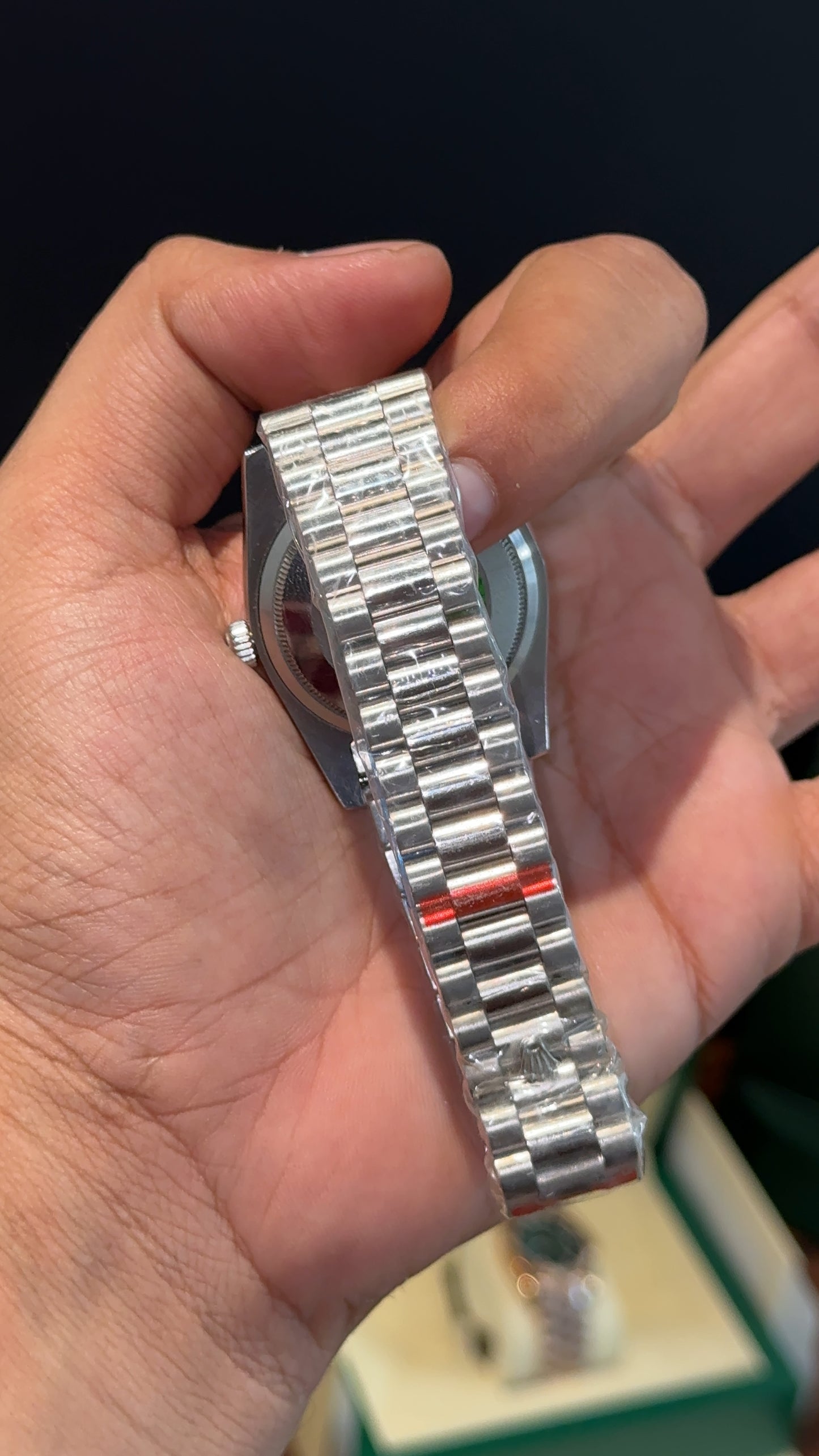 DayDate | 36mm | Silver Chain | Gradient Green Index Dial