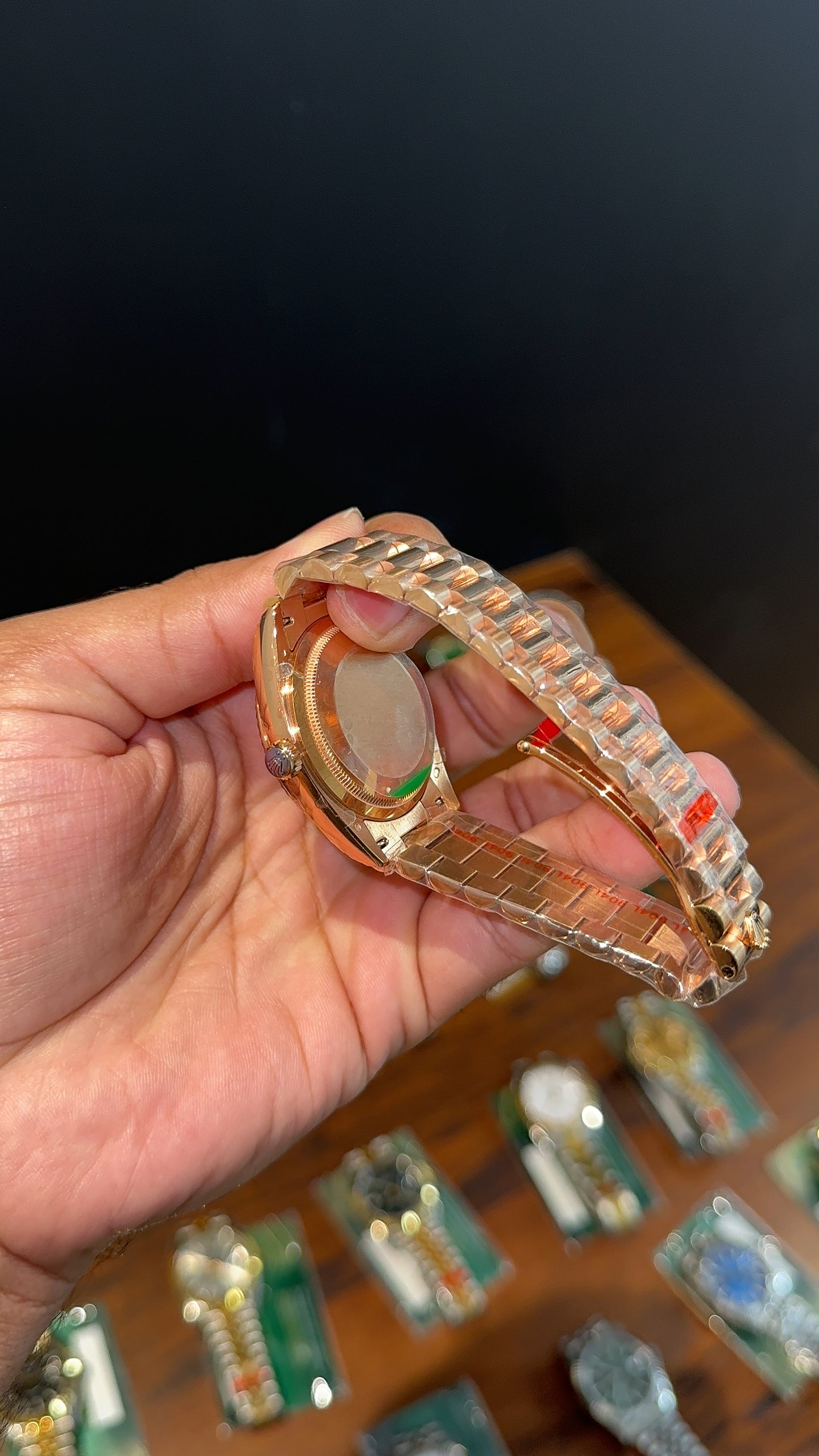 Premium Daydate | 36mm | Rose Chain | Gradient Choco Diamond Dial