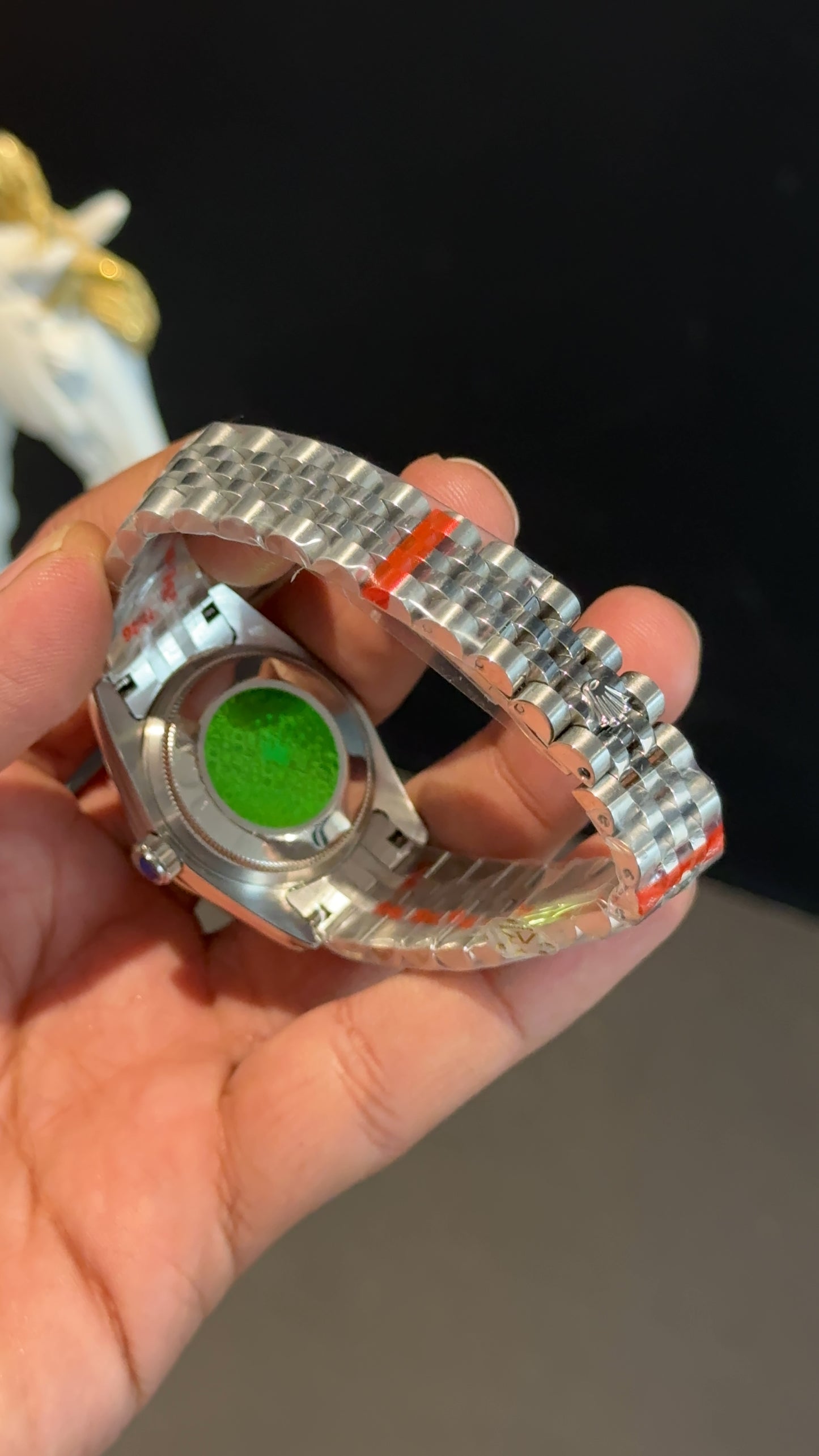 Datejust 27mm | Silver Jubilee Chain | Green Dial