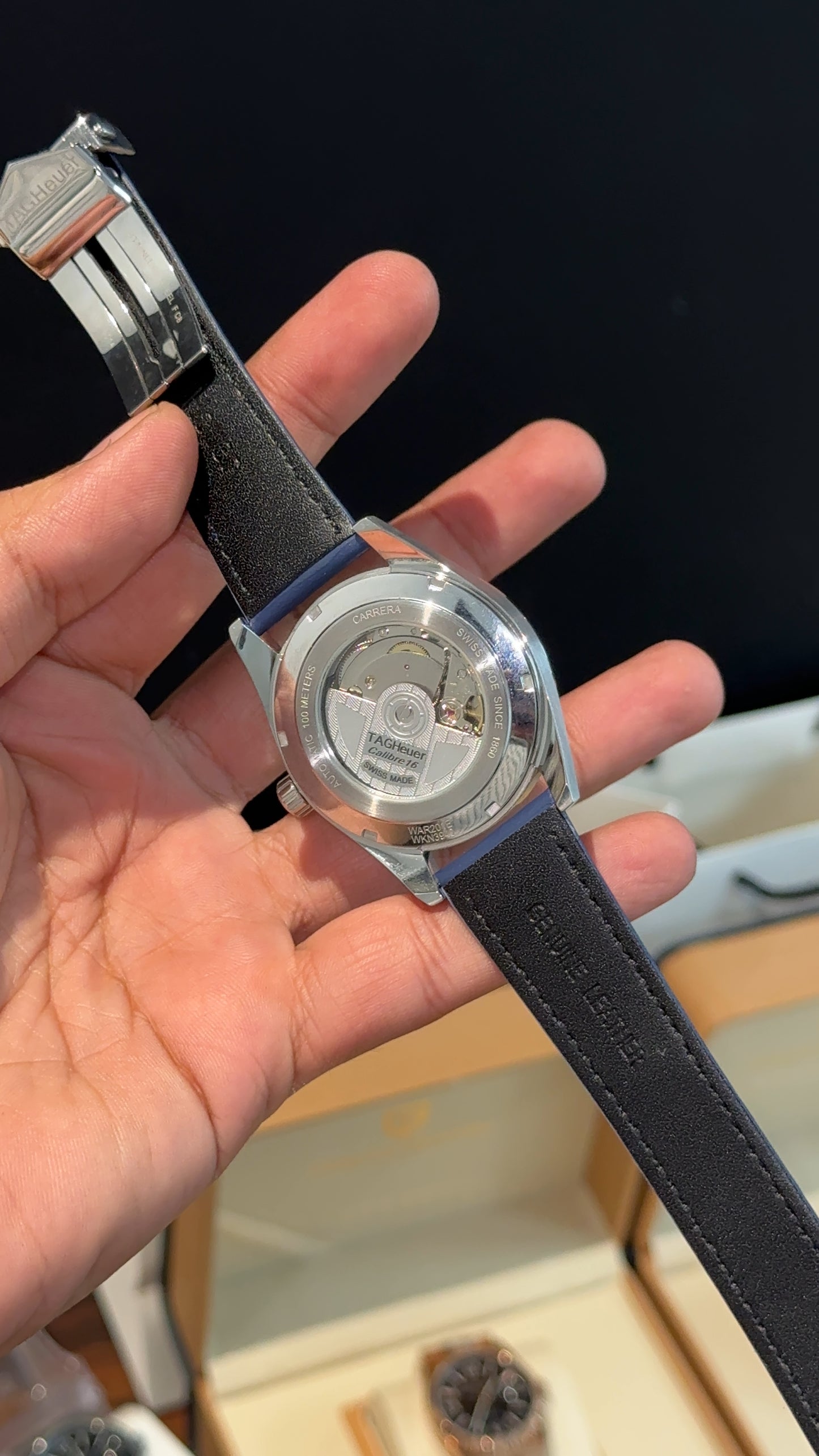 Tag Carrera | Caibre 16 | Back Leather Strap | Chrono | DayDate | Black Dial