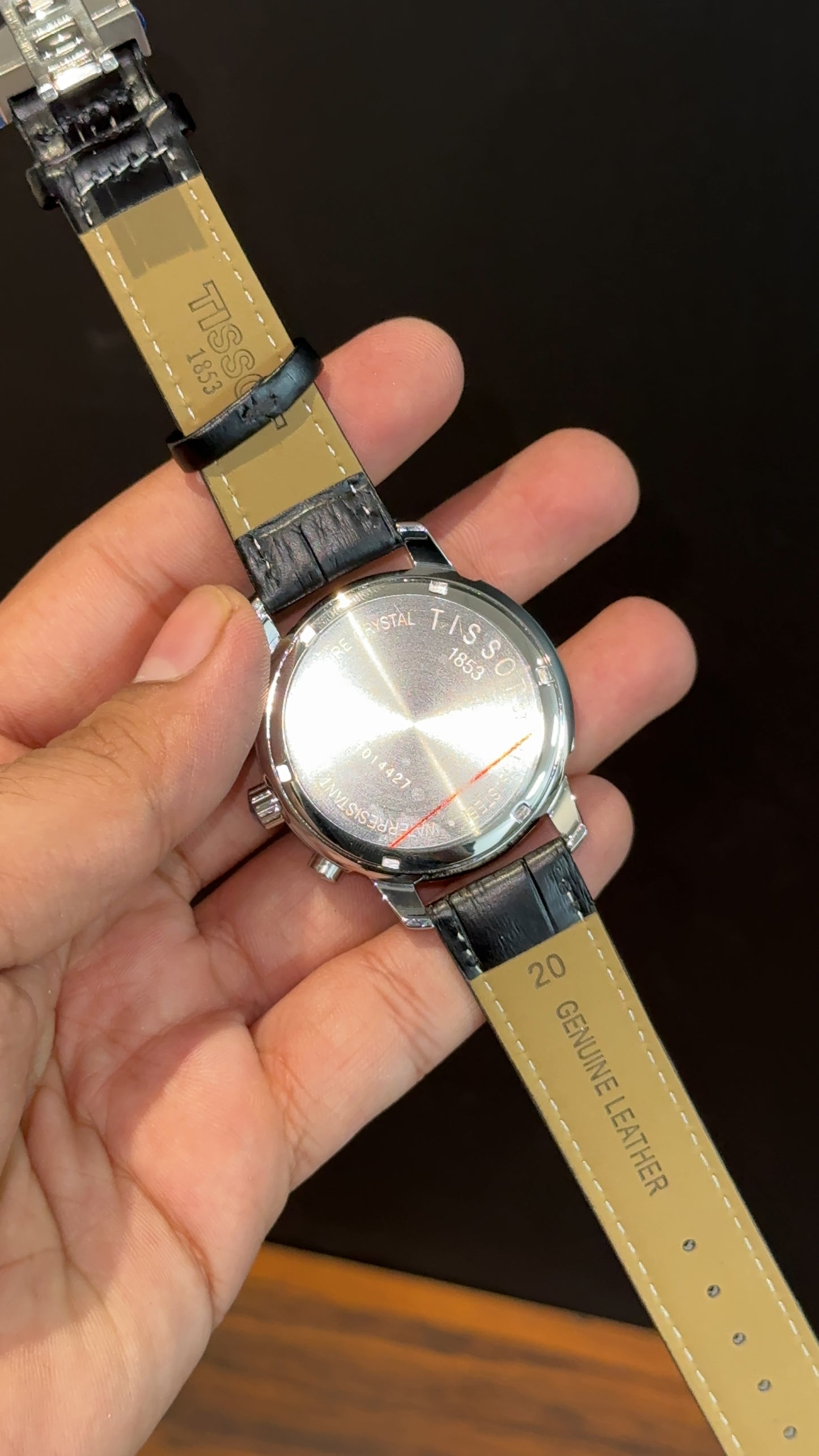 Tissot | Rose Bezel | Chrono | Black Leather Strap | Black Dial