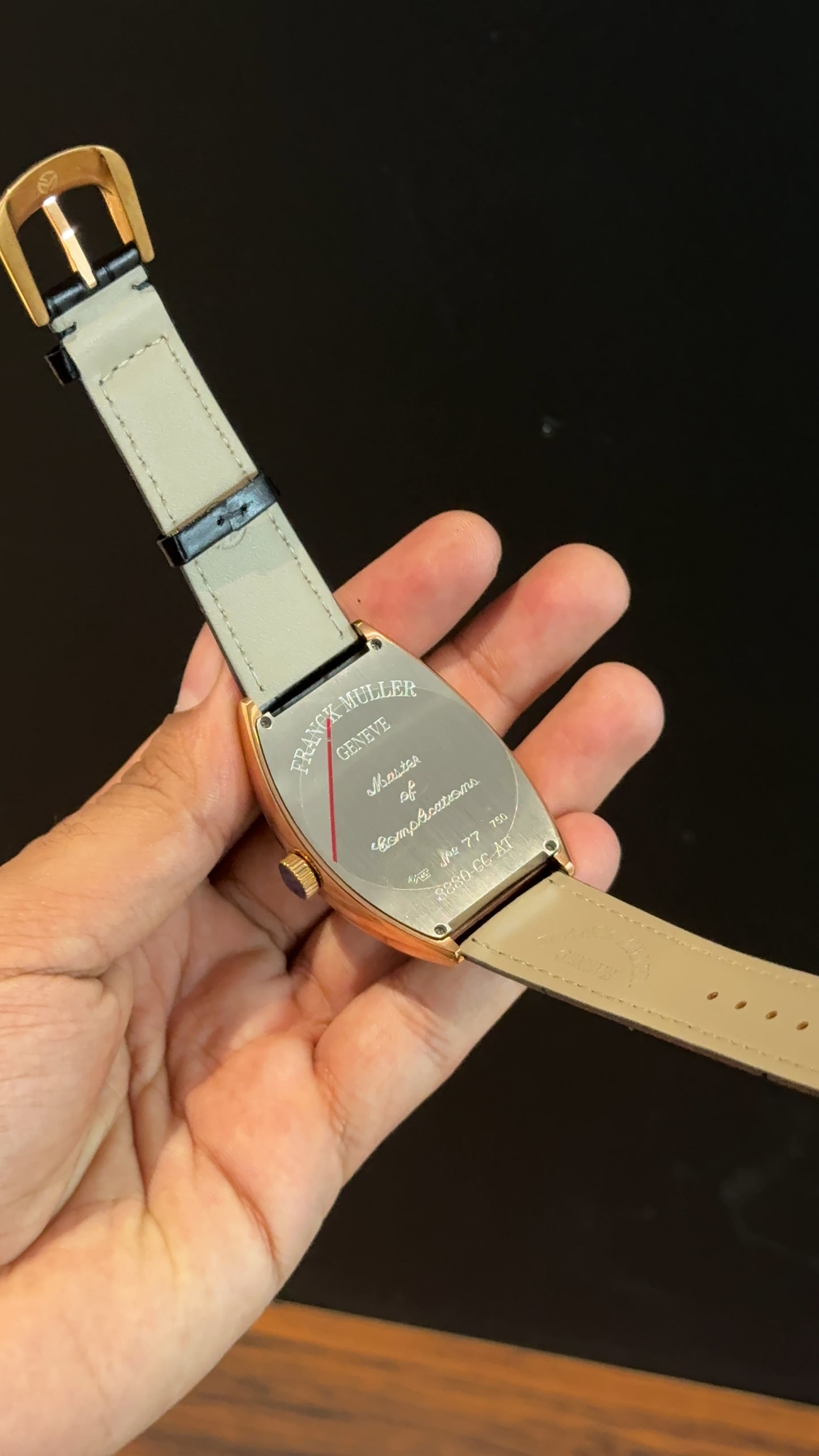 Franck muller Rose | Black Leather Strap | Blue Dial
