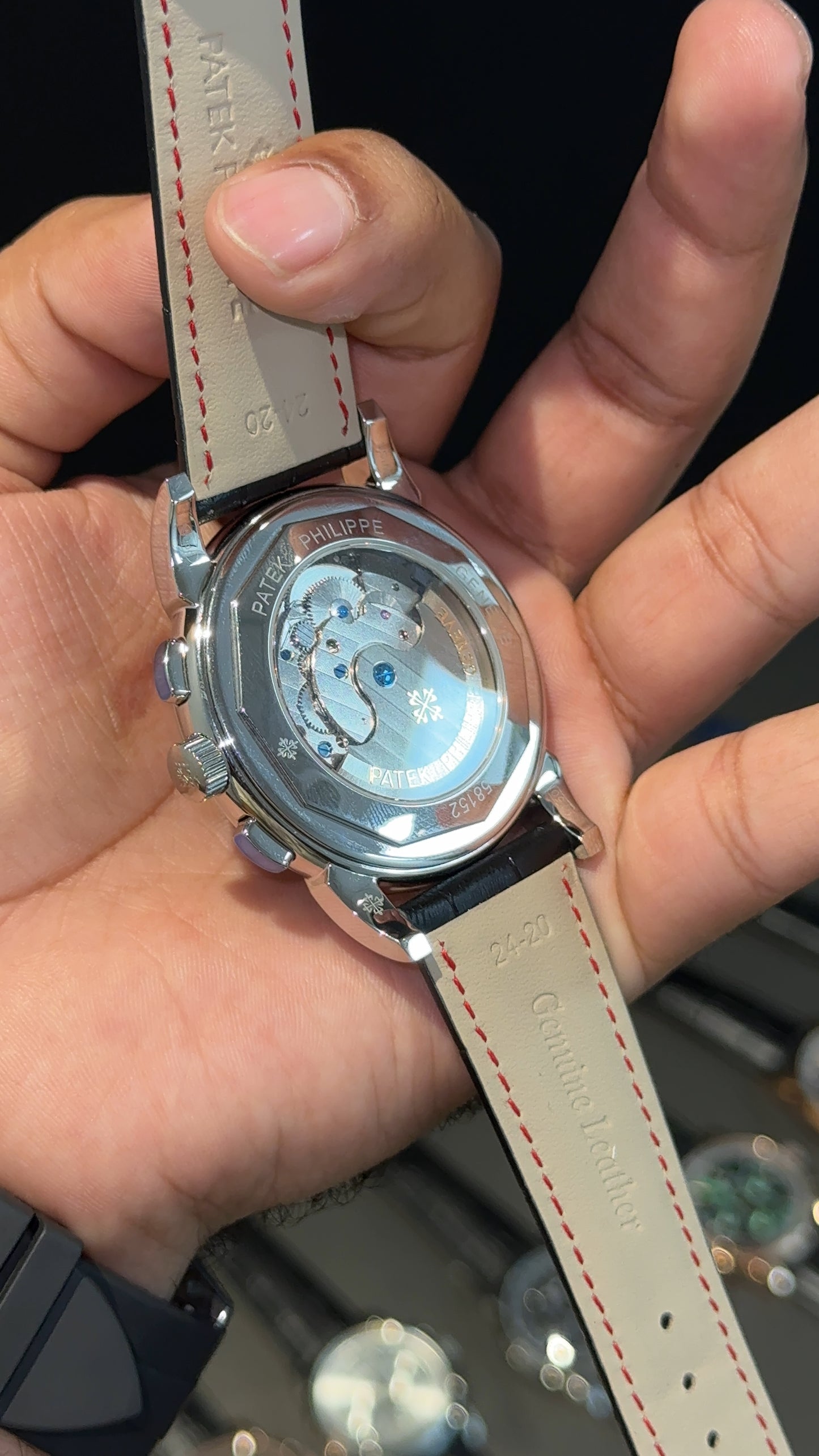 Patek Century | Auto | Redish Index Dial | Black leather strap