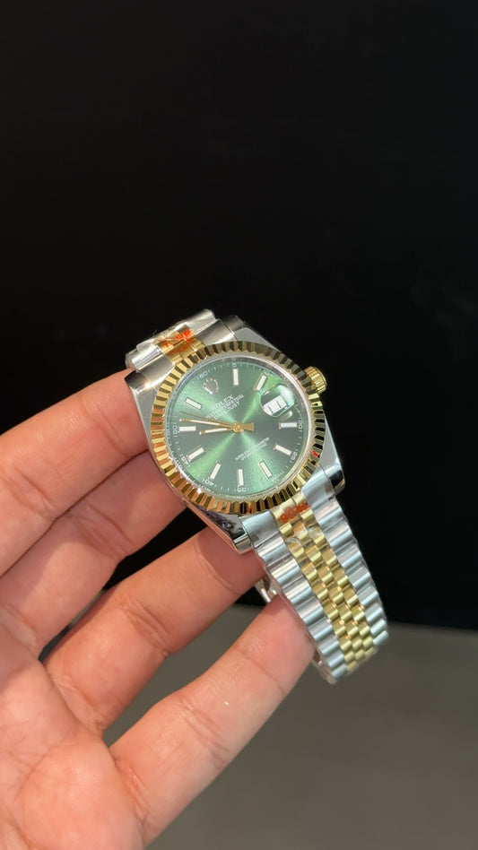 DateJust | 36mm | Gold Two Tone | Green Dial