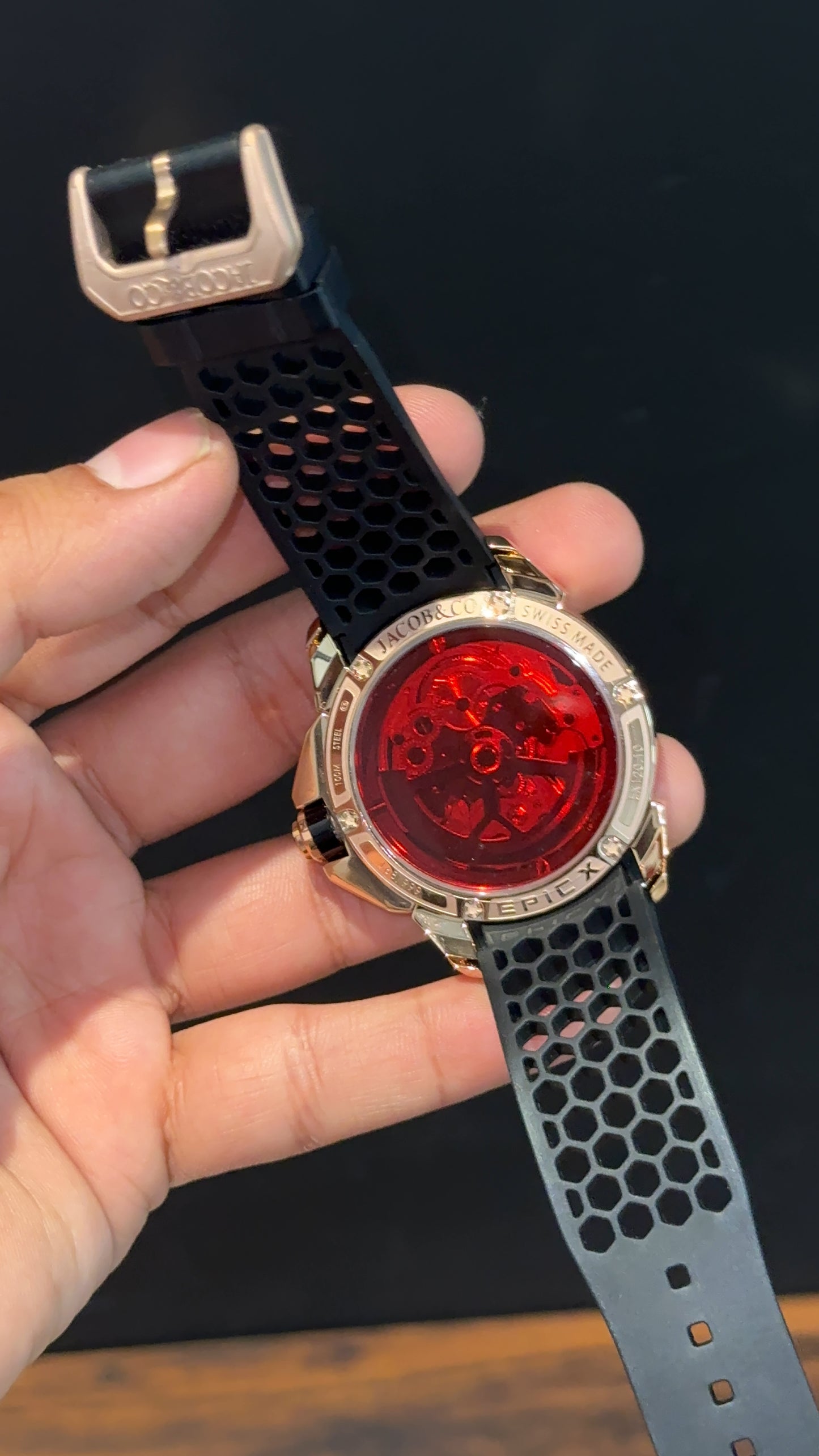 Jacob And Co | Rose Case | CR7 Edition | Black Strap | Pendulum | Rose Machine Dial