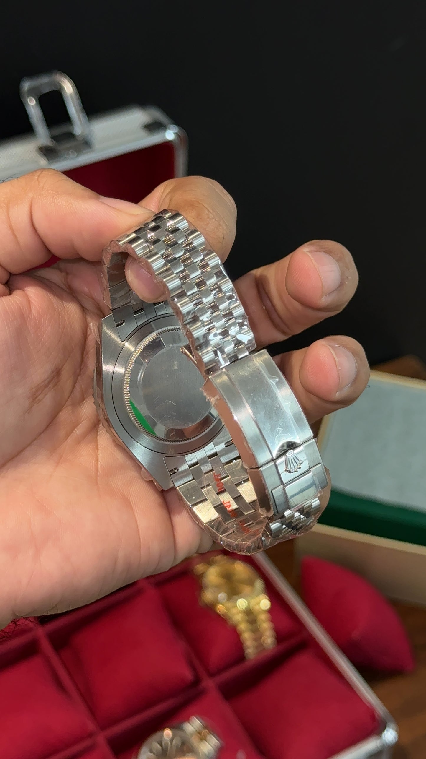 Premium GMT Sprite | Silver Chain | Black Dial
