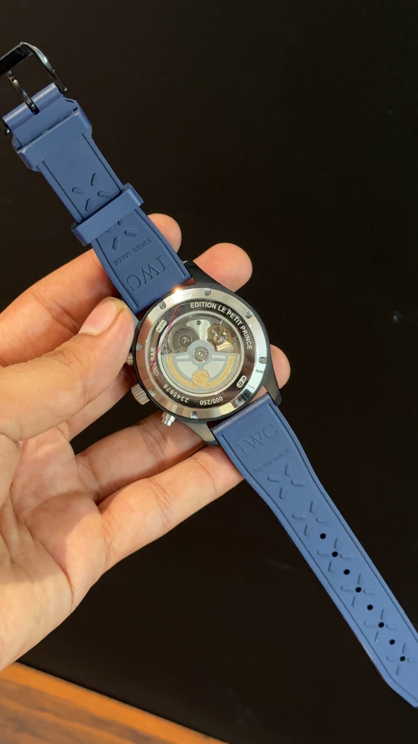 IWC | Blue Rubber Strap | Black Case | Chrono | Blue Dial