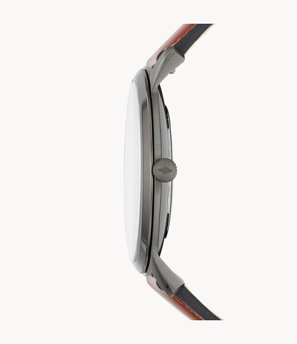 Fossil Men’s Quartz Leather Strap Grey Dial 42mm FS5479