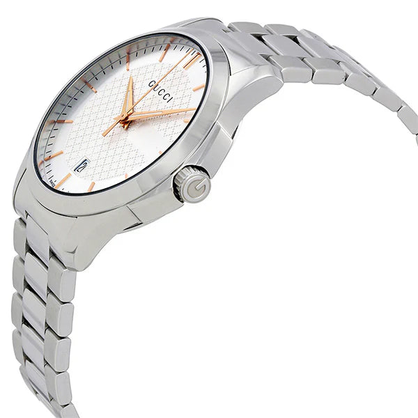Gucci Men’s | Quartz Silver Stainless Steel White 38mm Watch YA126442