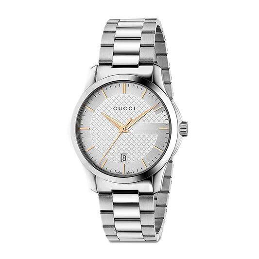 Gucci Men’s | Quartz Silver Stainless Steel White 38mm Watch YA126442