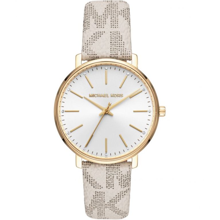 Michael Kors Women’s Quartz White Leather Strap White Dial 38mm Watch MK-2858