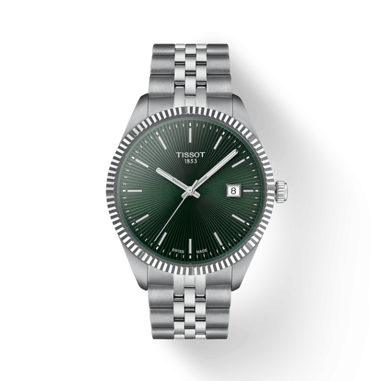 TISSOT Men’s Quartz Swiss Made Silver Stainless Steel Green Dial 40mm Watch T156.410.11.091.00
