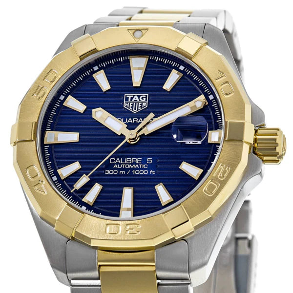 Tag Heuer Aquaracer Men’s Automatic Swiss Made Two-tone Stainless Steel Blue Dial 41mm Watch WBD2120.BB0930 - twentyfour