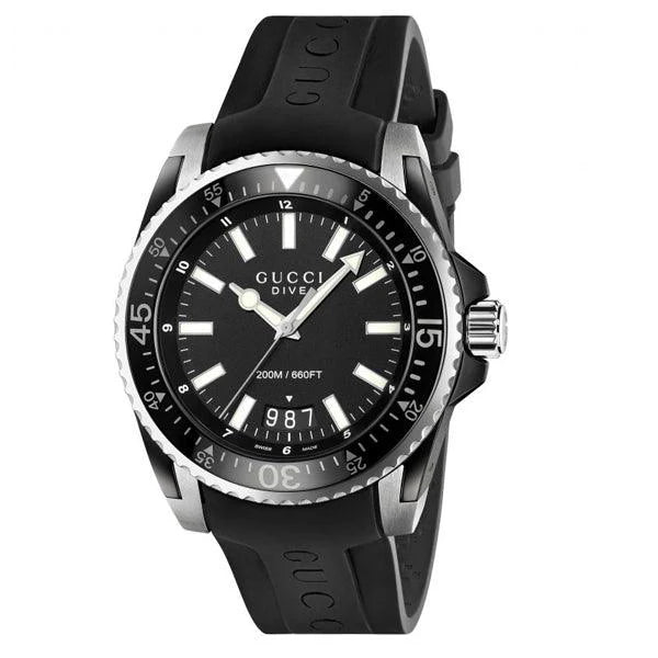 Gucci Men’s | Quartz Black Silicone Strap Black Dial 45mm YA136204