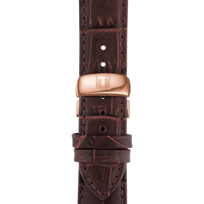 TISSOT Men’s Quartz Swiss Made Brown Leather Strap White Dial 42mm Watch T063.617.36.037.00