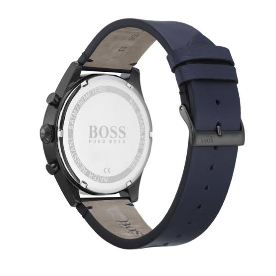 Hugo Boss Men’s Quartz Lather Strap Blue Dial 44mm Watch 1513711