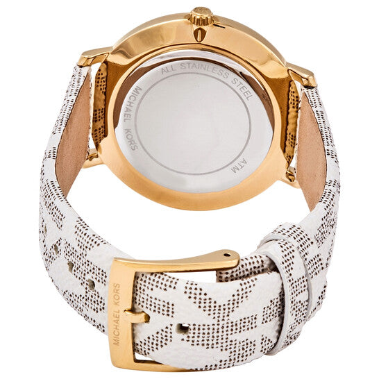 Michael Kors Women’s Quartz White Leather Strap White Dial 38mm Watch MK-2858