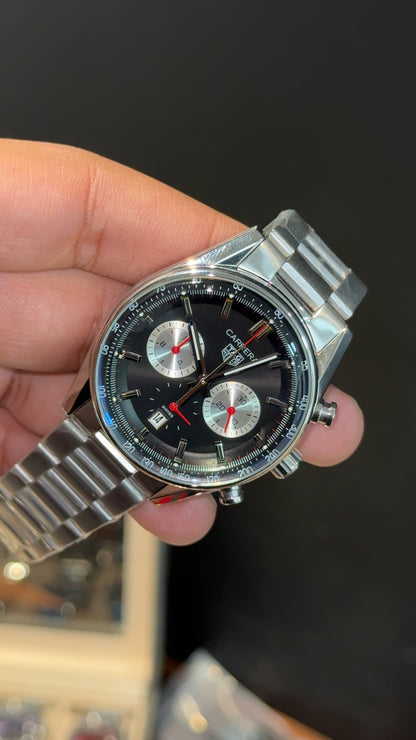 Tag Carrera | Silver Chain | Silver Chrono | Black Dial