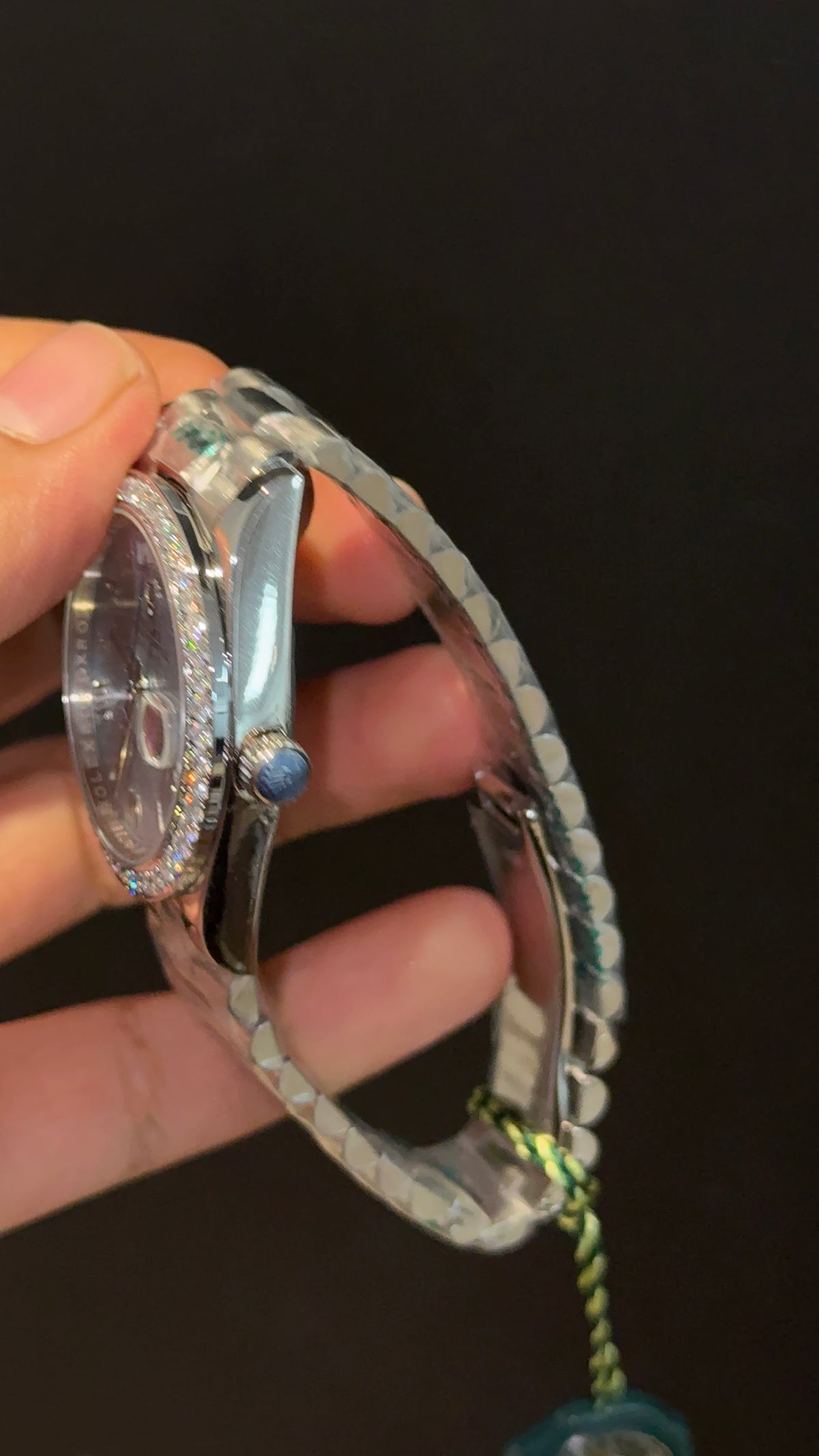 DayDate | Diamond Bezel | Silver Chain | Tiffany Index Dial