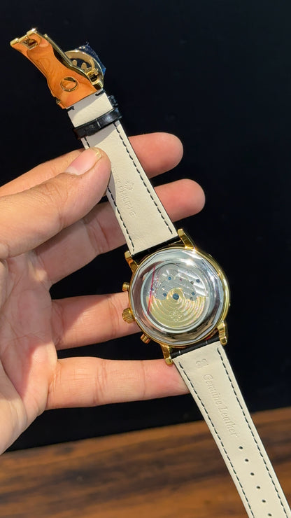 Patek Century | Auto | Gold Case | Blue Dial | Black Leather Strap