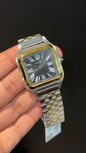 Santos De Cartier | Slim Edition | Gold Two Tone | Black Dial